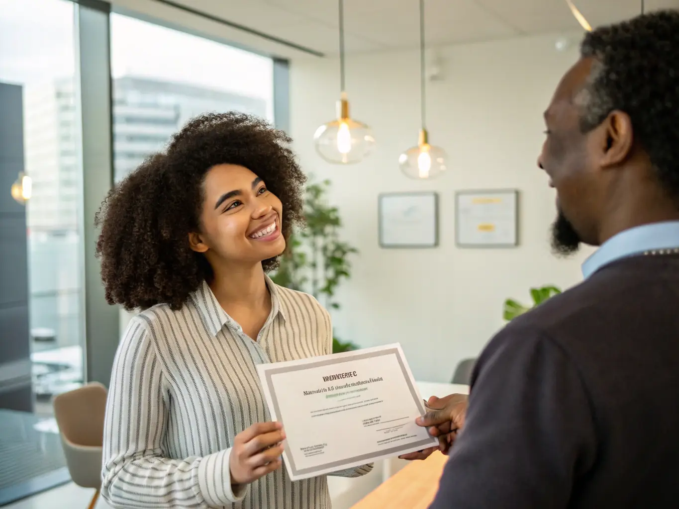 A student smiling and holding up a certificate after completing the Keratin Bond Hair Extension Course at Image London Academy.
